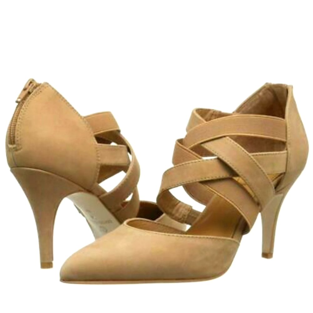 Corso Como Women's Crystall Leather Pump, Size 5.5, Camel